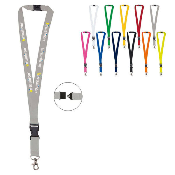 Polyester-Lanyard 20mm mit Schnalle und Haken