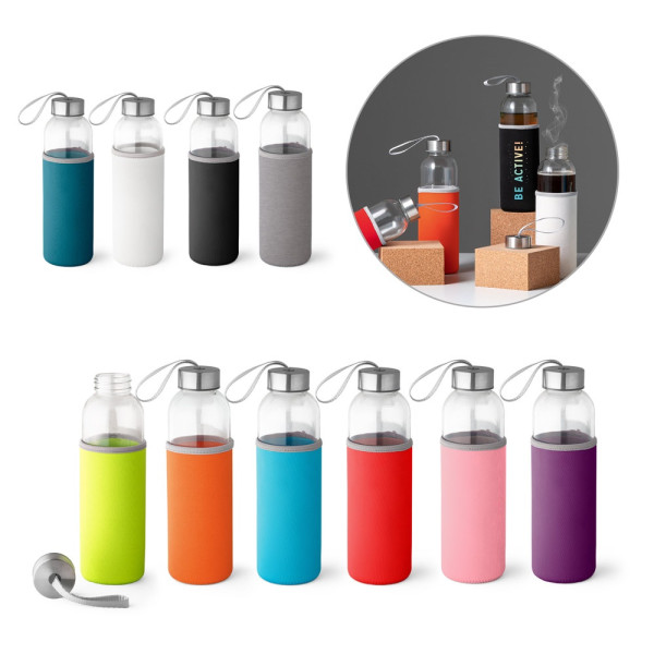 RAISE. Glas und Edelstahl Sportflasche 520 mL