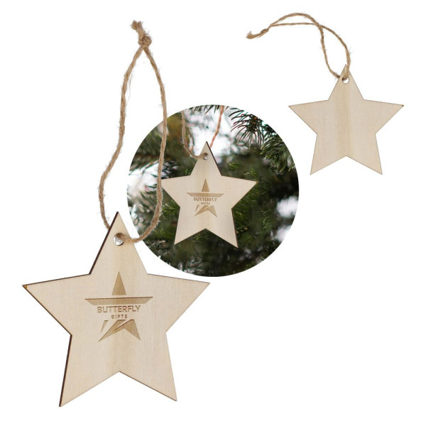 Sternförmiges Weihnachtsornament aus Holz