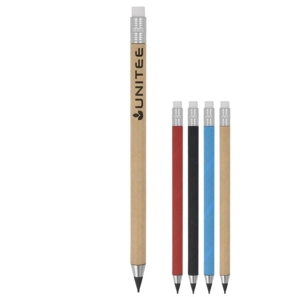 Nachhaltiger Papierstift mit Radiergummi